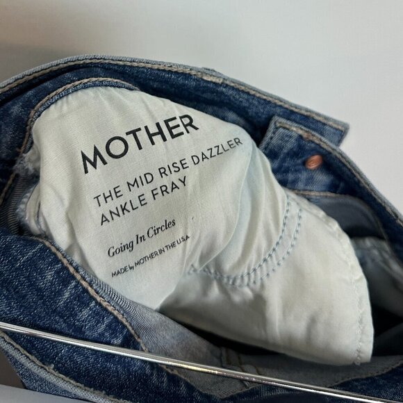 MOTHER The Mid-rise Dazzler Ankle Fray in Wash Going In Circles Size US 28 - Picture 10 of 11